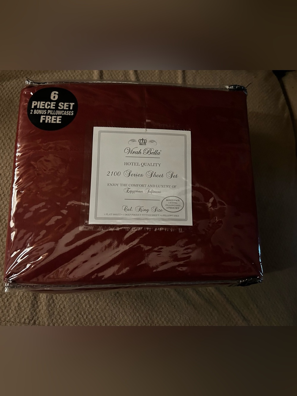 Hotel Quality Crimson Red Sheet Set - 6 Piece